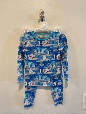 Free birdies bamboo pajama set penguin print kids size 3t buttery soft